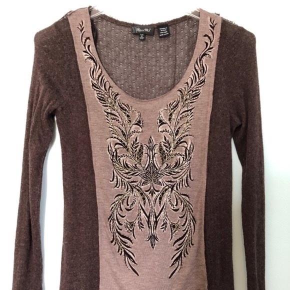 Miss Me Tops - Miss me Long Sleeve Shirt with metal studs Size S